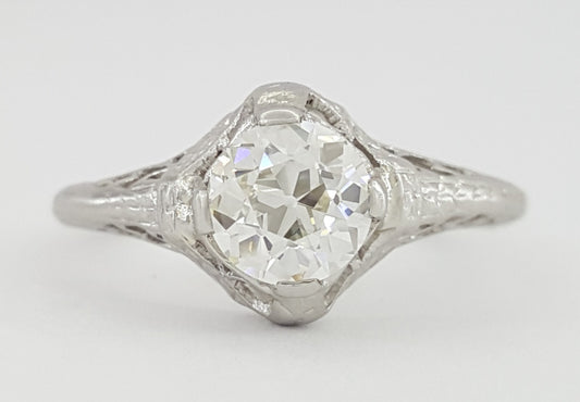 0.88ct Old European Brilliant Diamond Solitaire Ring — GIA Certified, Platinum