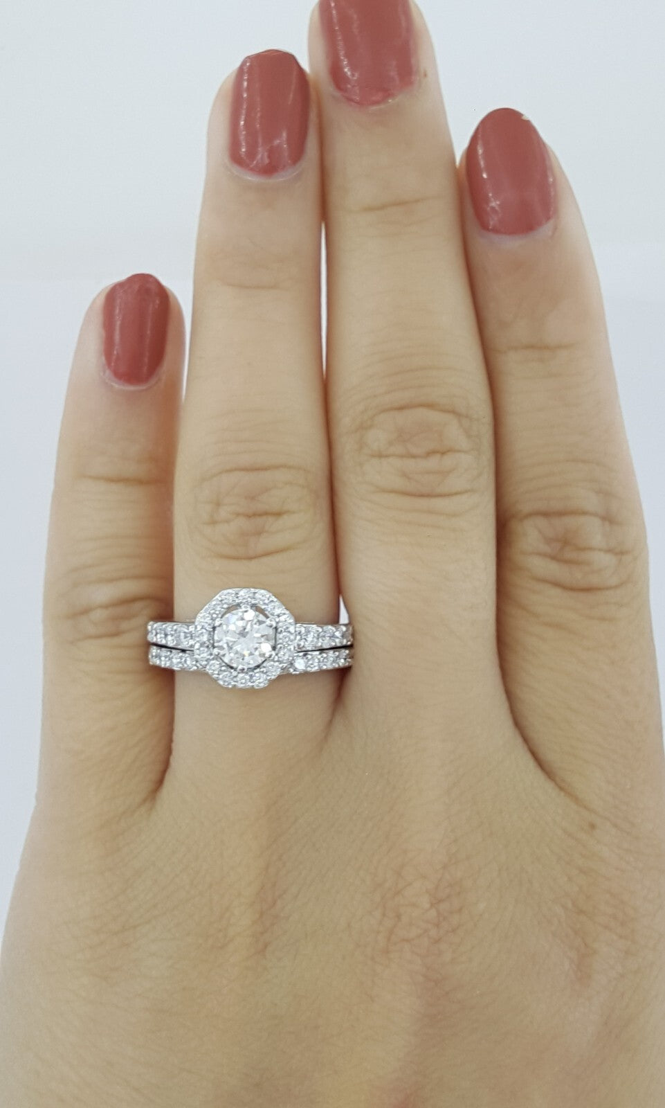 0.62ct Round Brilliant Diamond Halo Engagement Ring — GIA Certified, 14k White Gold