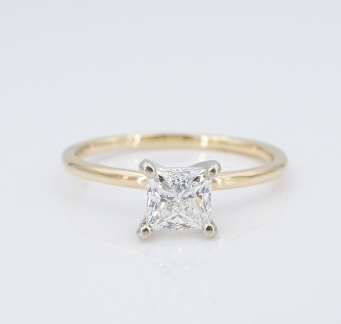 1.01ct Square Modified Brilliant Diamond Solitaire Ring — GIA Certified, 14k Gold