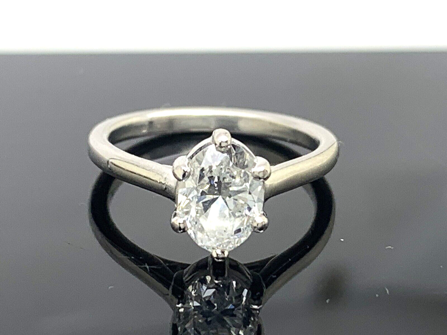 0.96ct Oval Brilliant Diamond Solitaire Ring — GIA Certified, Platinum
