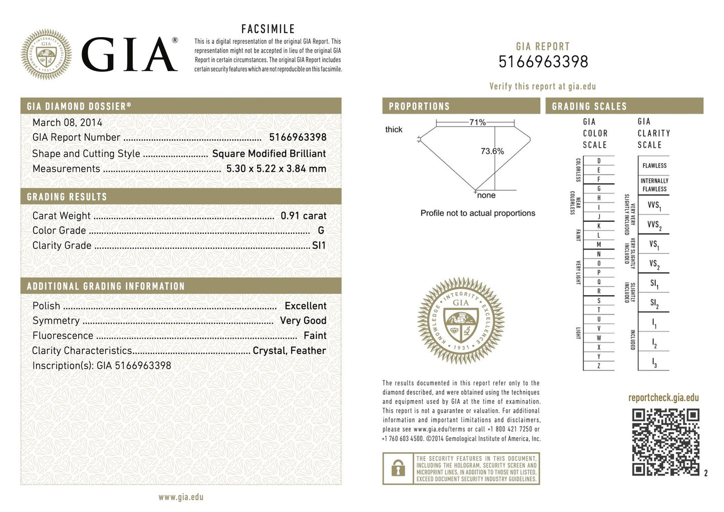 0.91ct Square Modified Brilliant Diamond Halo Engagement Ring — GIA Certified, 14k White Gold