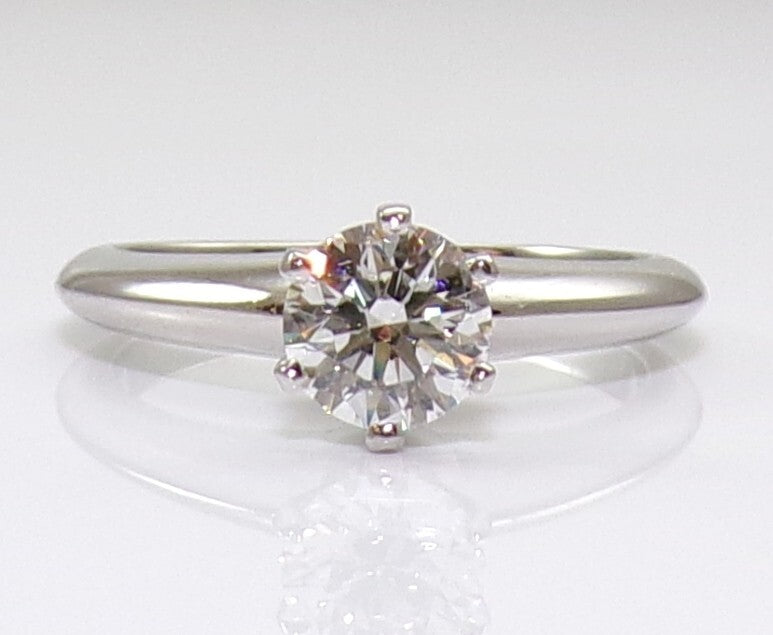 0.64ct Round Brilliant Diamond Solitaire Ring — GIA Certified, Platinum