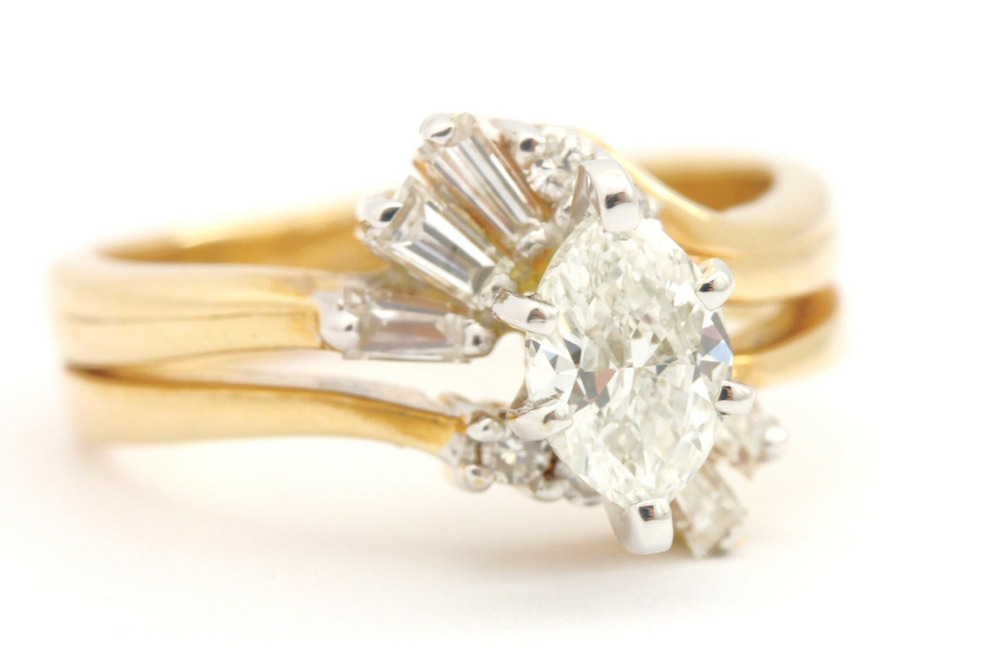 0.70ct Marquise Diamond Engagement Ring — GIA Certified, 14k Yellow Gold