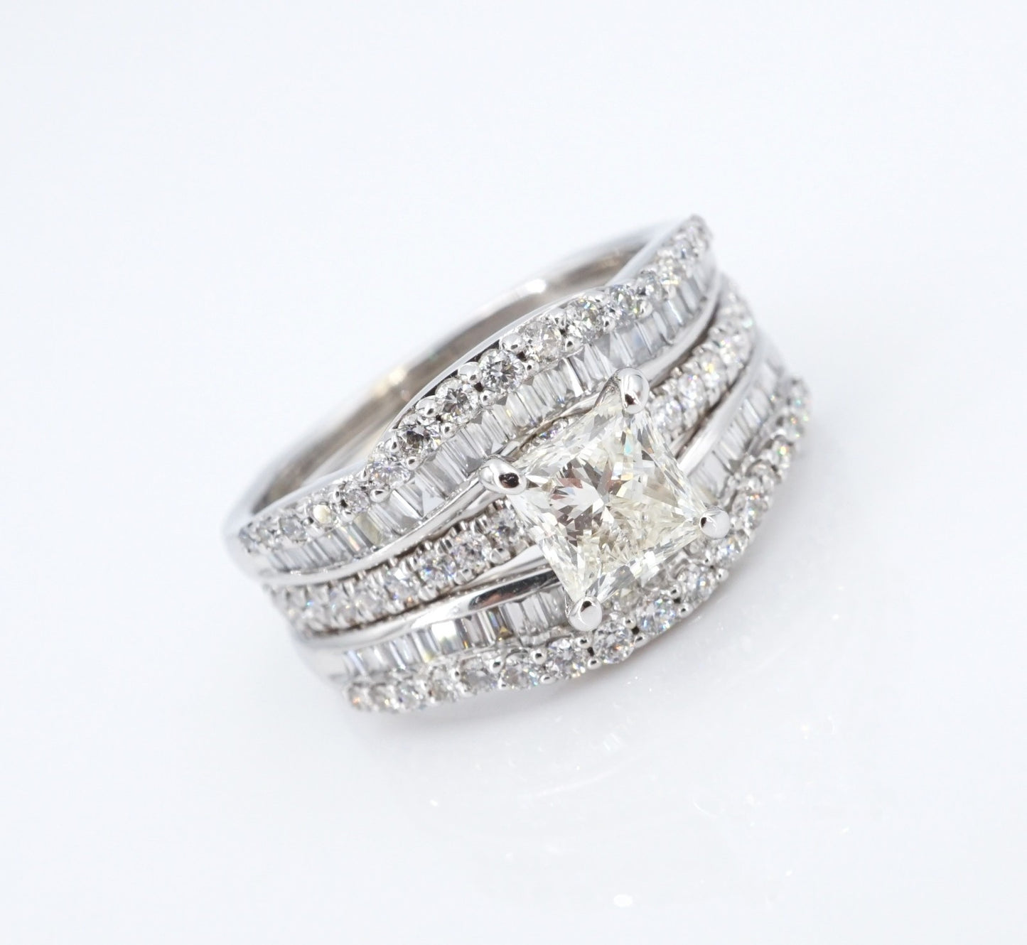 1.01ct Square Modified Brilliant Diamond Engagement Ring — GIA Certified, 14k White Gold