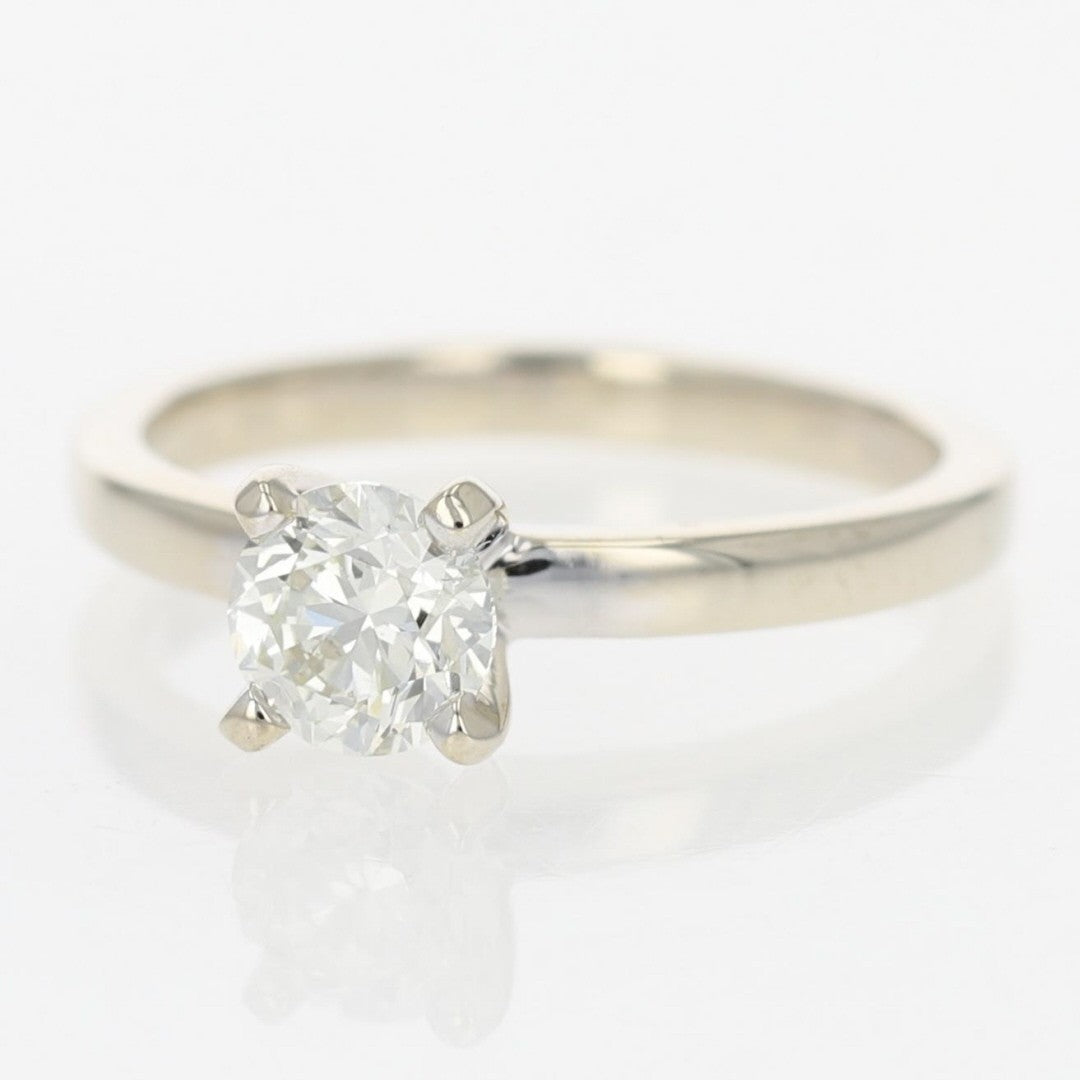 0.72ct Round Brilliant Diamond Solitaire Ring — GIA Certified, 14k White Gold