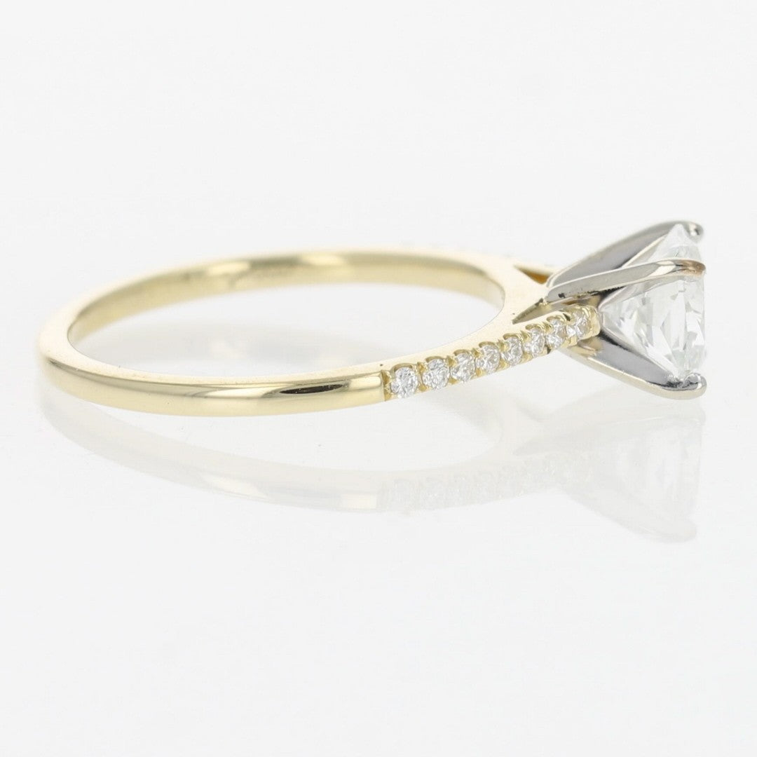 1.03ct Radiant Diamond Solitaire with Accents Ring — GIA Certified, 14k Yellow Gold