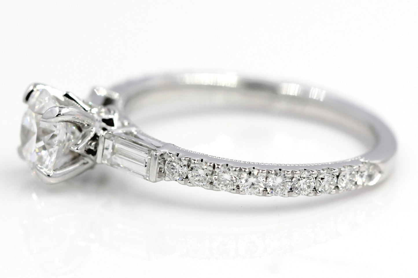 0.70ct Round Brilliant Diamond Halo Engagement Ring — GIA Certified, 14k White Gold