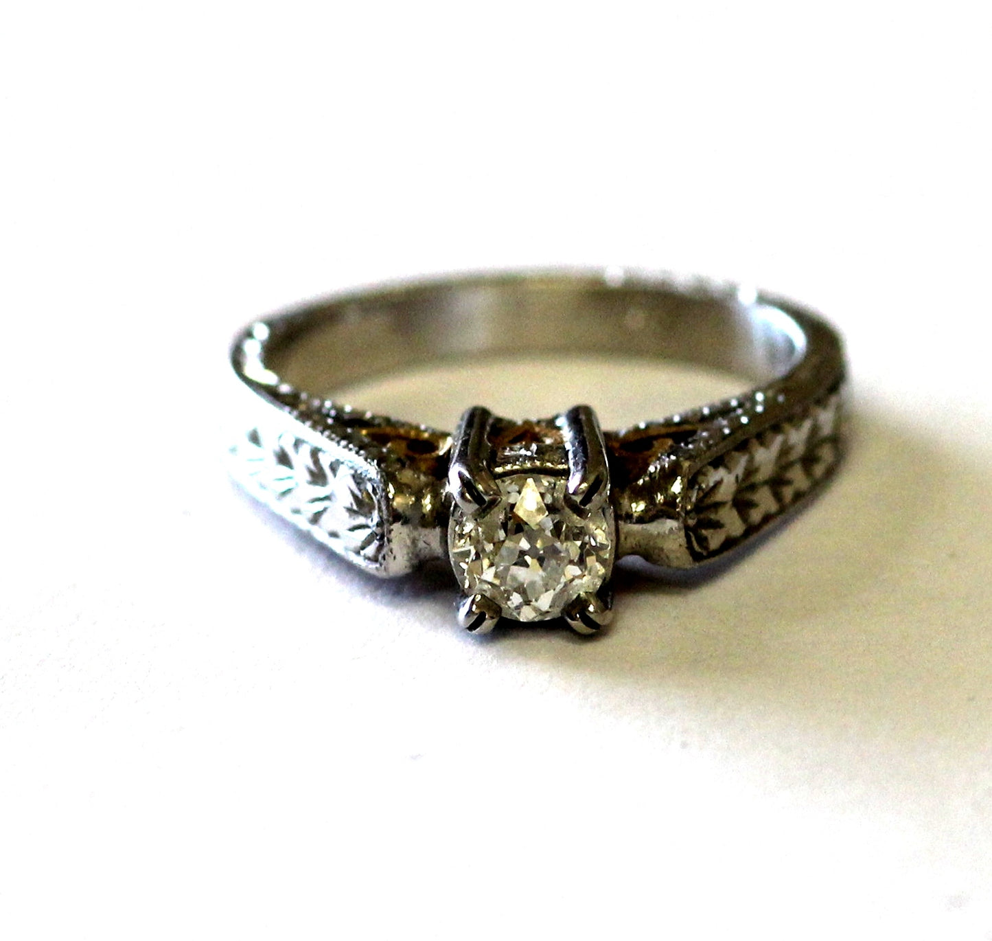 0.54ct Old European Brilliant Diamond Engagement Ring — GIA Certified, 18k Yellow Gold & Platinum