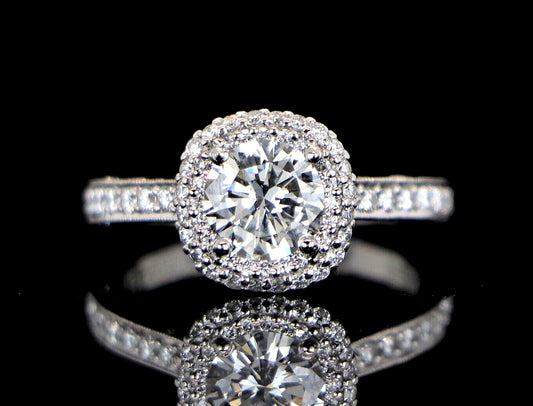 0.96ct Round Brilliant Diamond Engagement Ring — GIA Certified, Platinum