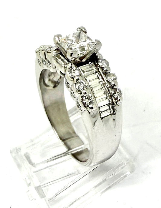 1.21ct Square Modified Brilliant Diamond Statement Ring — GIA Certified, Platinum