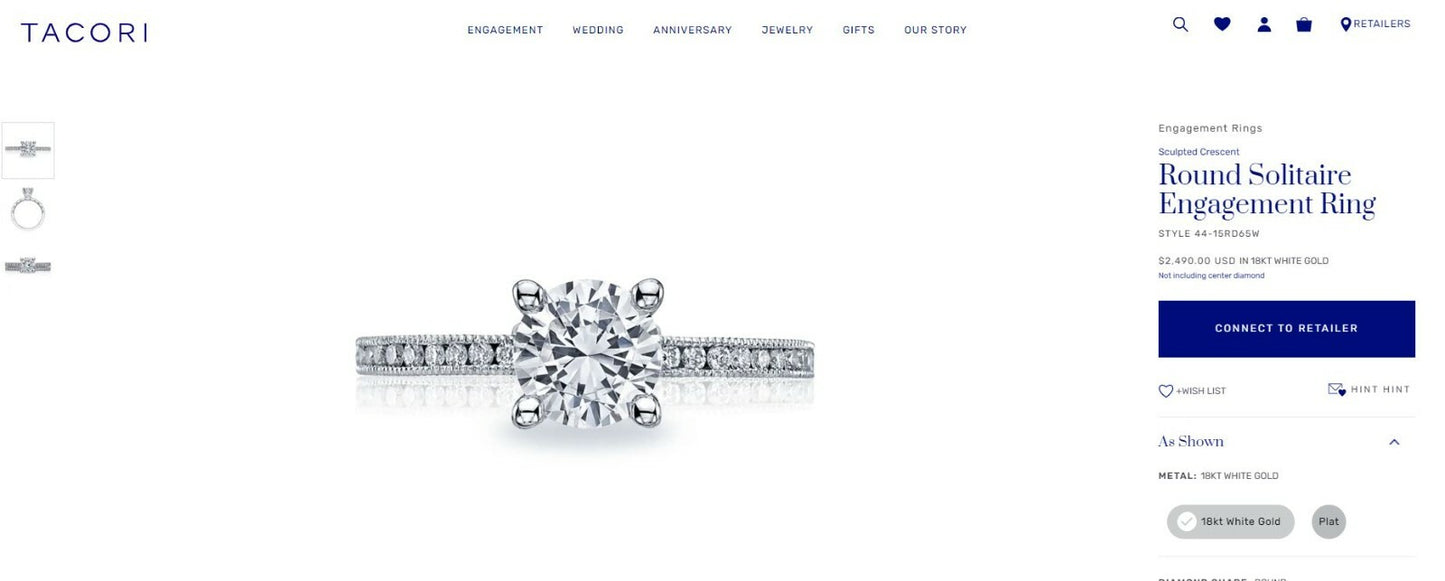 1.02ct Round Brilliant Diamond Engagement Ring — GIA Certified, 18k White Gold