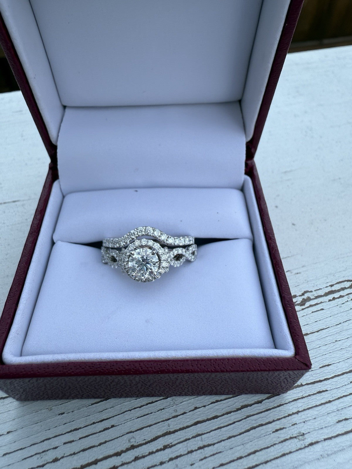 0.75ct Round Brilliant Halo Engagement Ring — GIA Certified, 14k White Gold