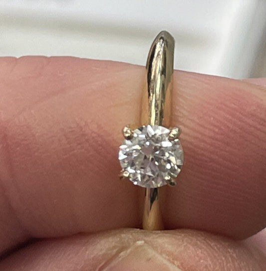 0.44ct Round Brilliant Diamond Ring — GIA Certified, 14k Yellow Gold
