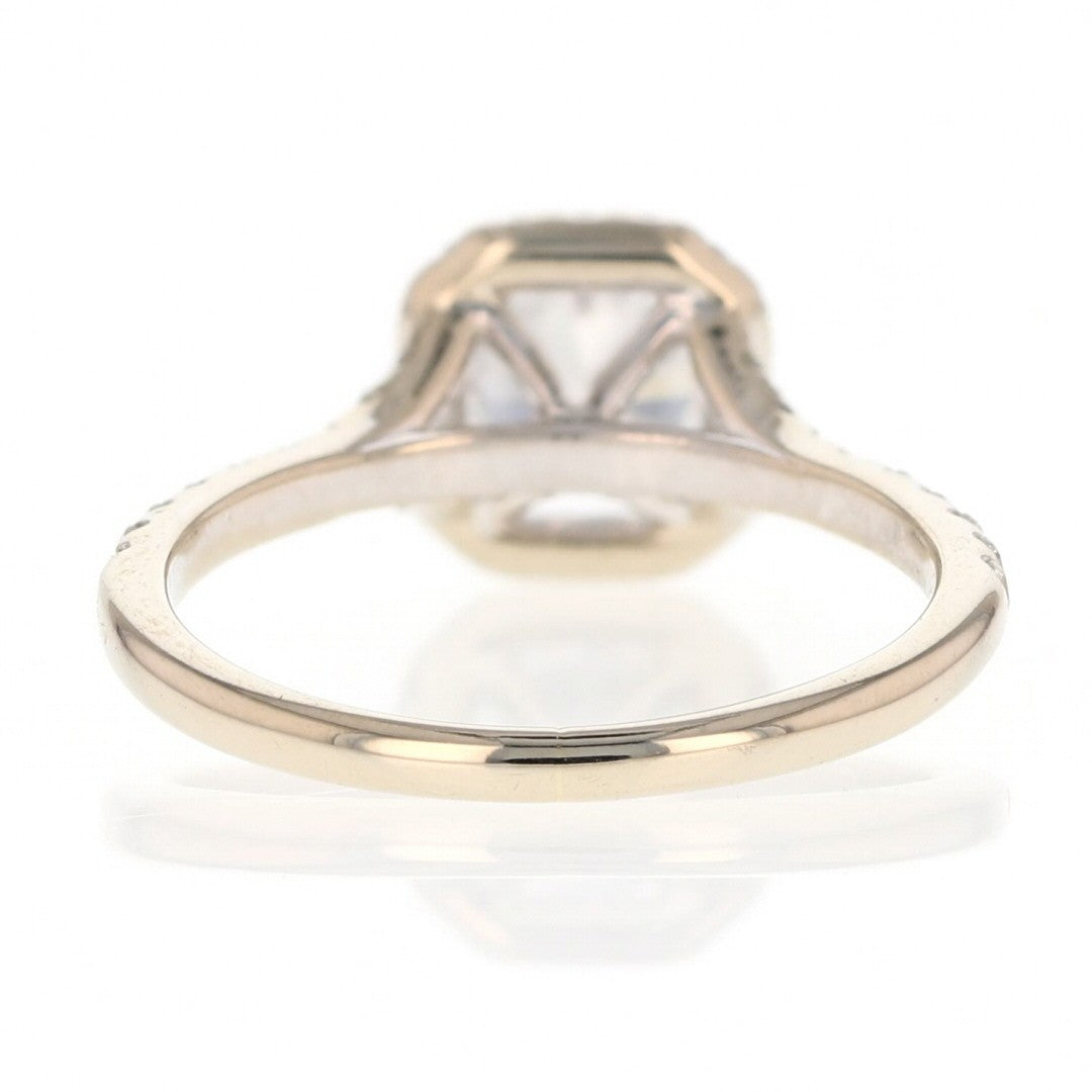 0.90ct Cushion Diamond Halo Engagement Ring — GIA Certified, 18k White Gold