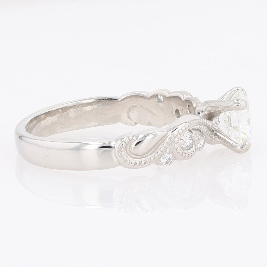 1.00ct Round Brilliant Diamond Solitaire with Accents Ring — GIA Certified, Platinum