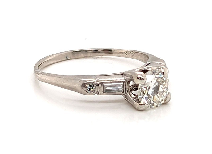 0.73ct Round Brilliant Art Deco Diamond Ring — GIA Certified, Platinum