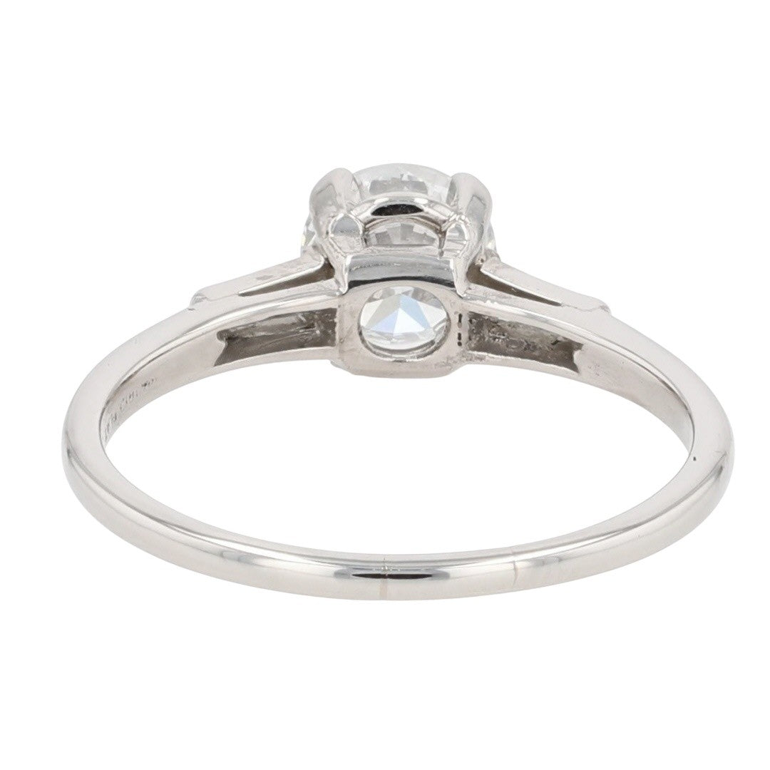 0.98ct Round Brilliant Diamond Solitaire with Accents Ring — GIA Certified, Platinum