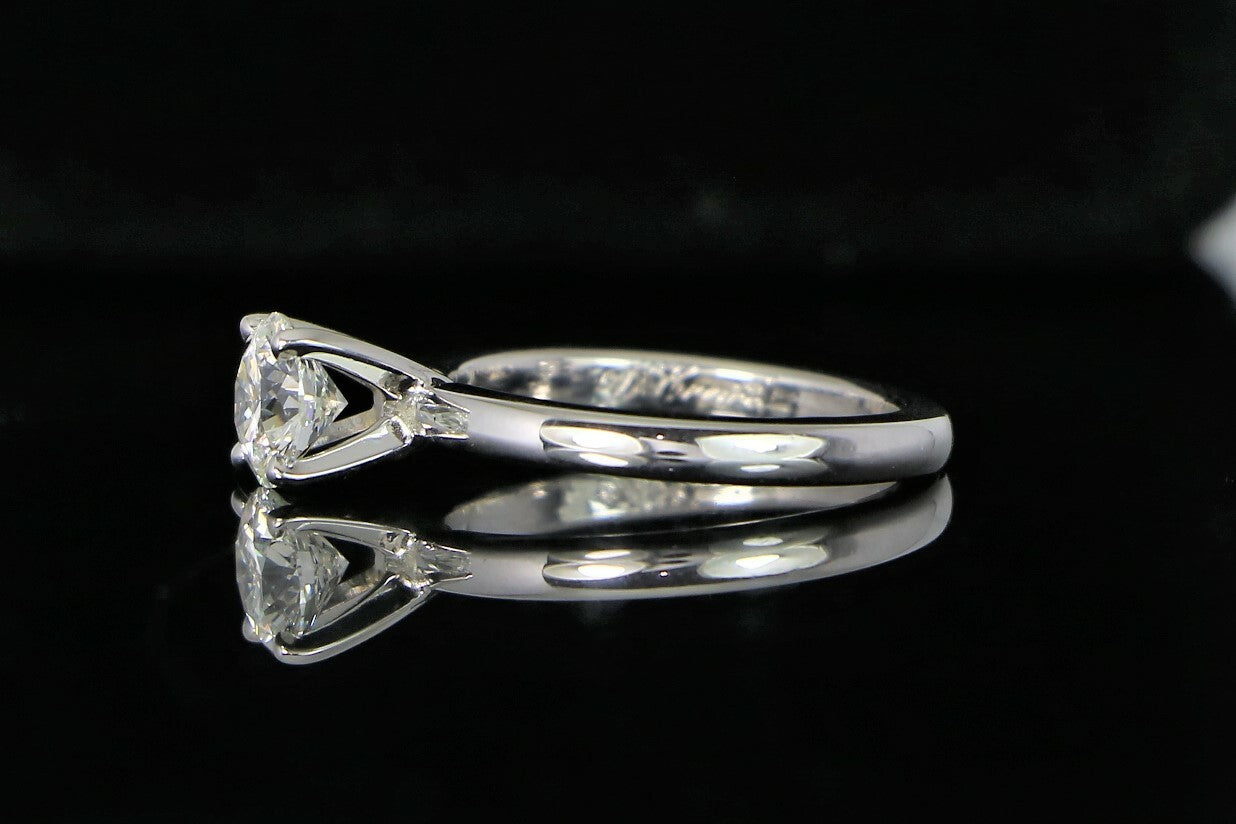 0.83ct Round Brilliant Diamond Solitaire Ring — GIA Certified, 14k White Gold