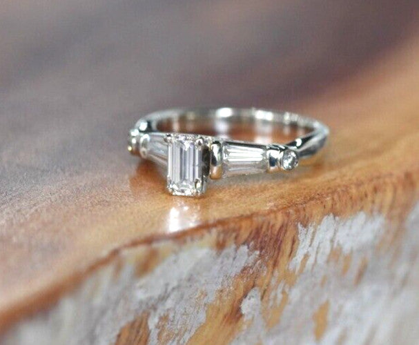 0.51ct Emerald Diamond Solitaire Ring — GIA Certified, 14k White Gold