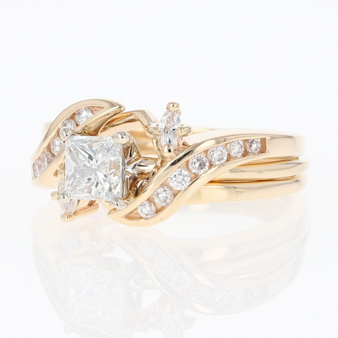 1.04ct Square Modified Brilliant Diamond Engagement Ring — GIA Certified, 14k Yellow Gold