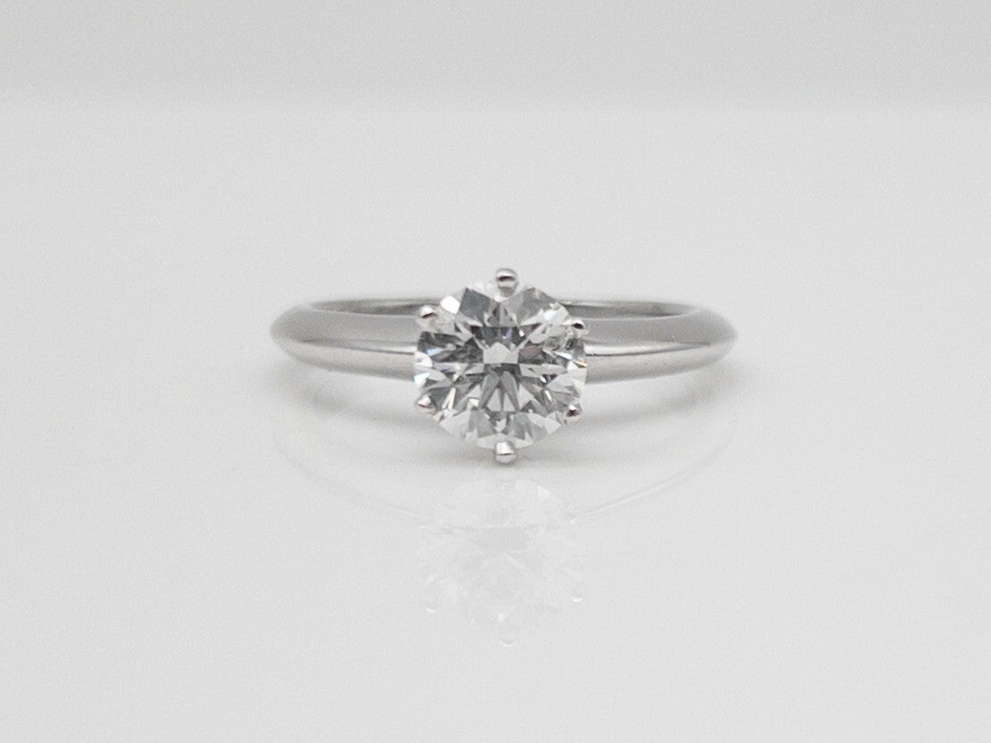1.24ct Round Brilliant Diamond Wedding Ring — GIA Certified, Platinum