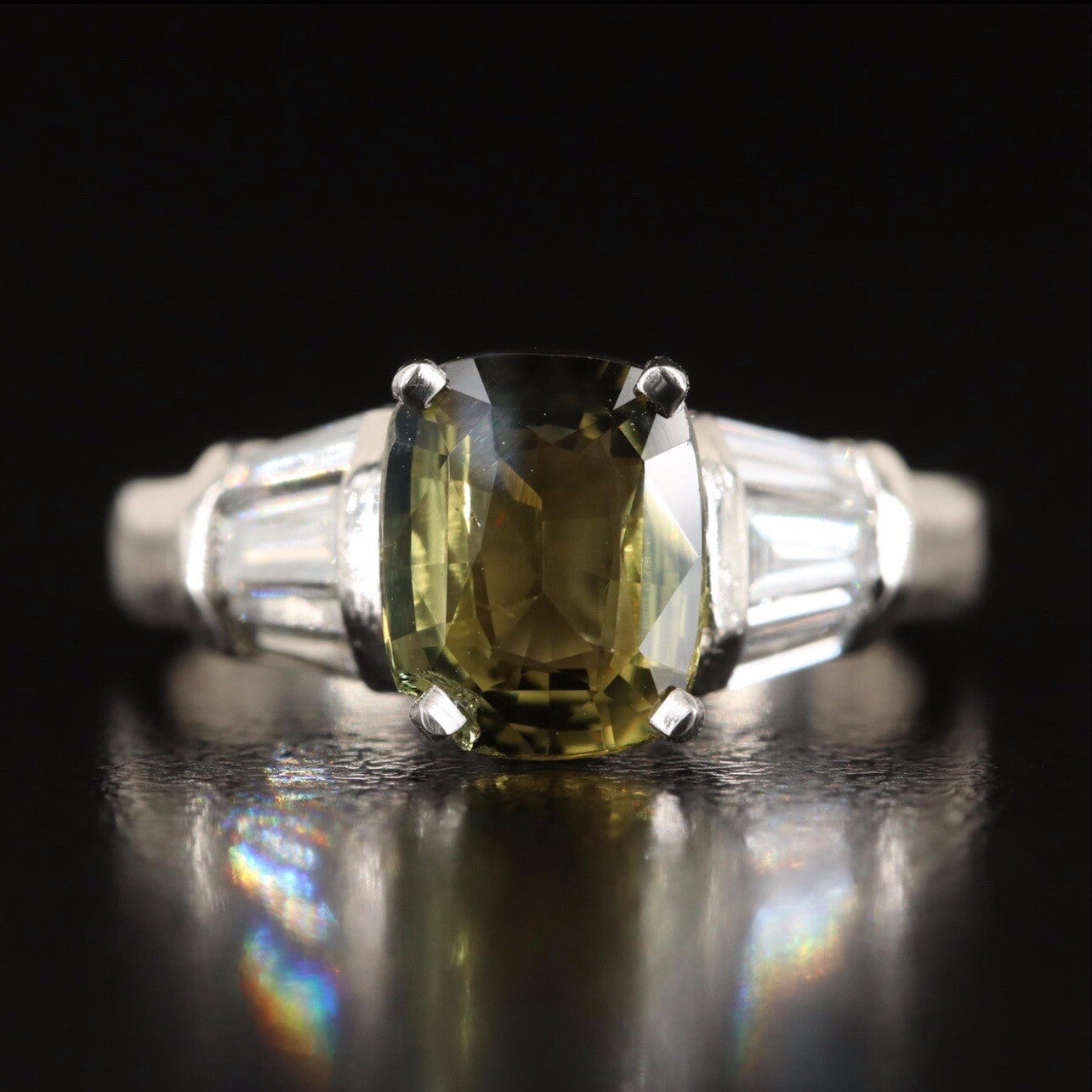 1.67ct Cushion Alexandrite Diamond Ring — GIA Certified, Platinum