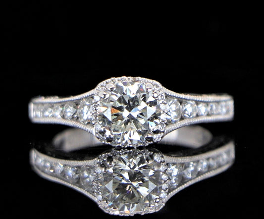 1.05ct Round Brilliant Diamond Engagement Ring — GIA Certified, 18k White Gold