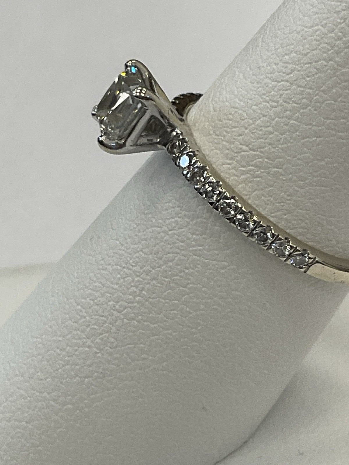 0.73ct Square Modified Brilliant Diamond Engagement Ring — GIA Certified, 14k White Gold