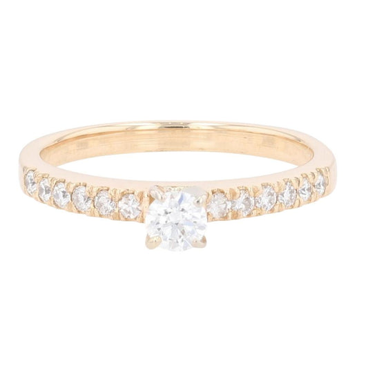 0.26ct Round Brilliant Diamond Solitaire Ring — GIA Certified, 14k Yellow Gold