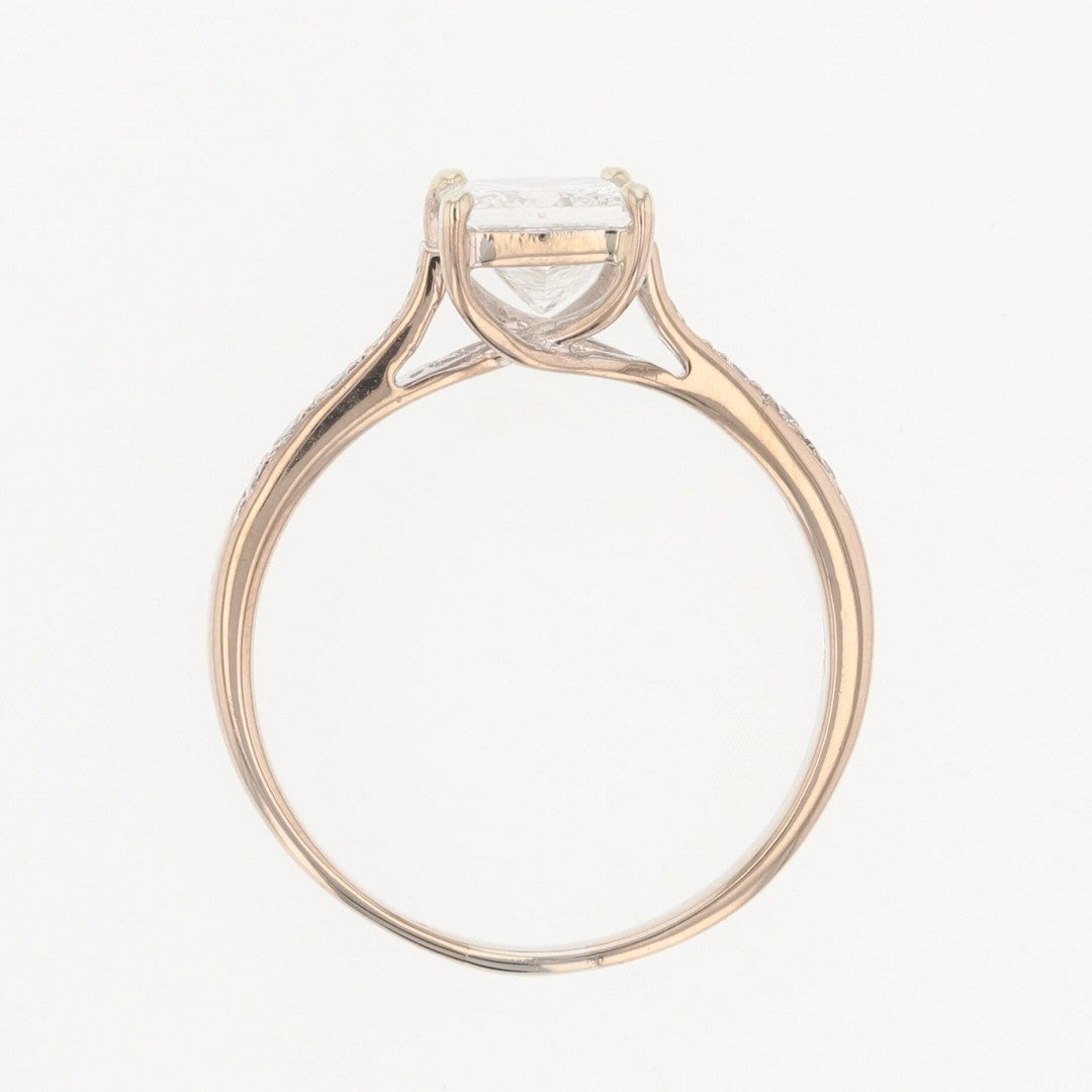 1.05ct Princess Diamond Solitaire with Accents Ring — GIA Certified, 18k White Gold