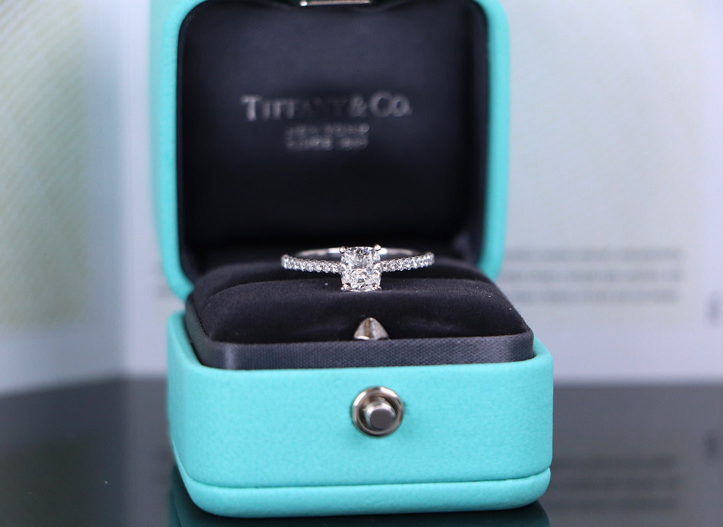 0.91ct Cushion Modified Brilliant Diamond Engagement Ring — GIA Certified, Platinum