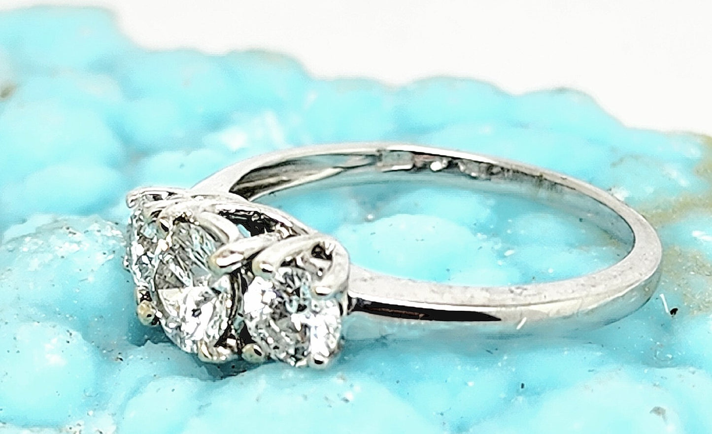 0.53ct Round Brilliant Past Present Future Diamond Ring — GIA Certified, 18k White Gold