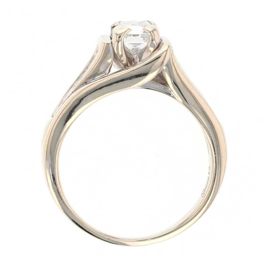 0.72ct Cushion Modified Brilliant Diamond Solitaire Ring — GIA Certified, 14k White Gold
