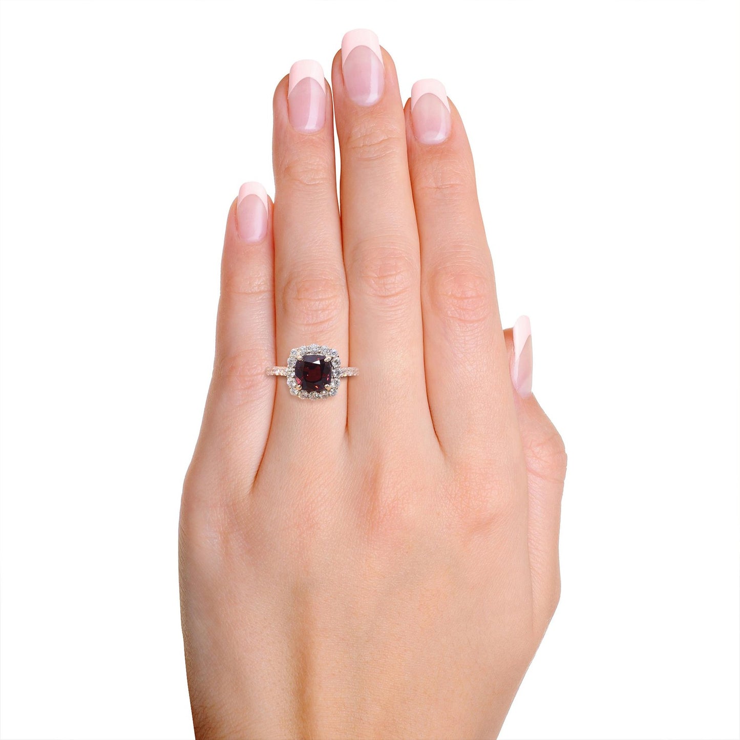2.66ct Cushion Red Spinel Diamond Ring — GIA Certified, 18k White Gold