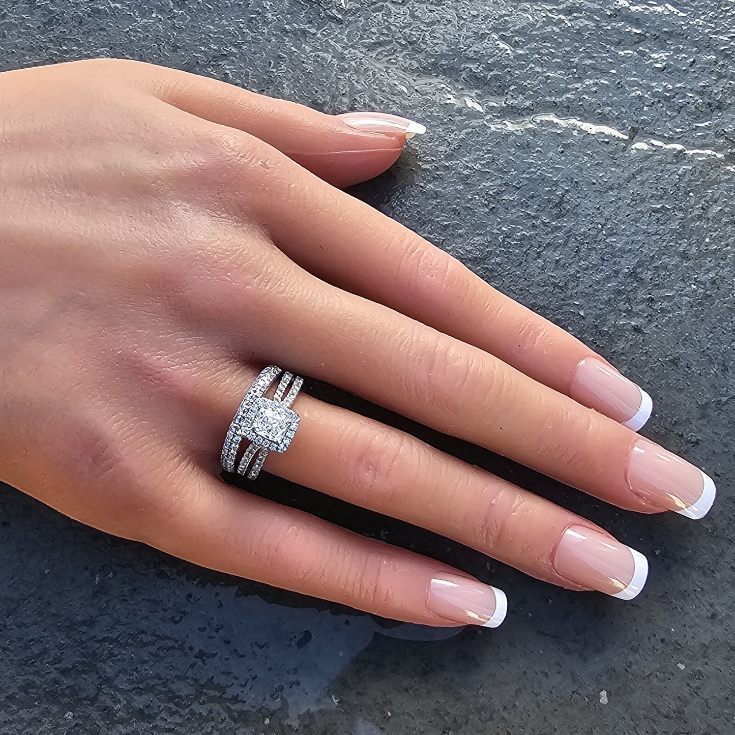 0.60ct Cushion Modified Brilliant Diamond Engagement Ring — GIA Certified, 14k White Gold