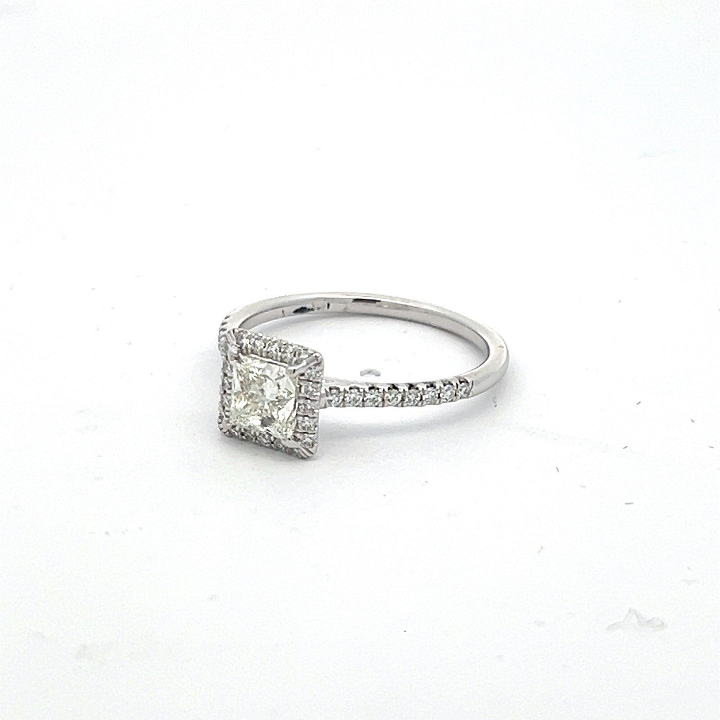 0.93ct Square Modified Brilliant Diamond Engagement Ring — GIA Certified, 14k White Gold