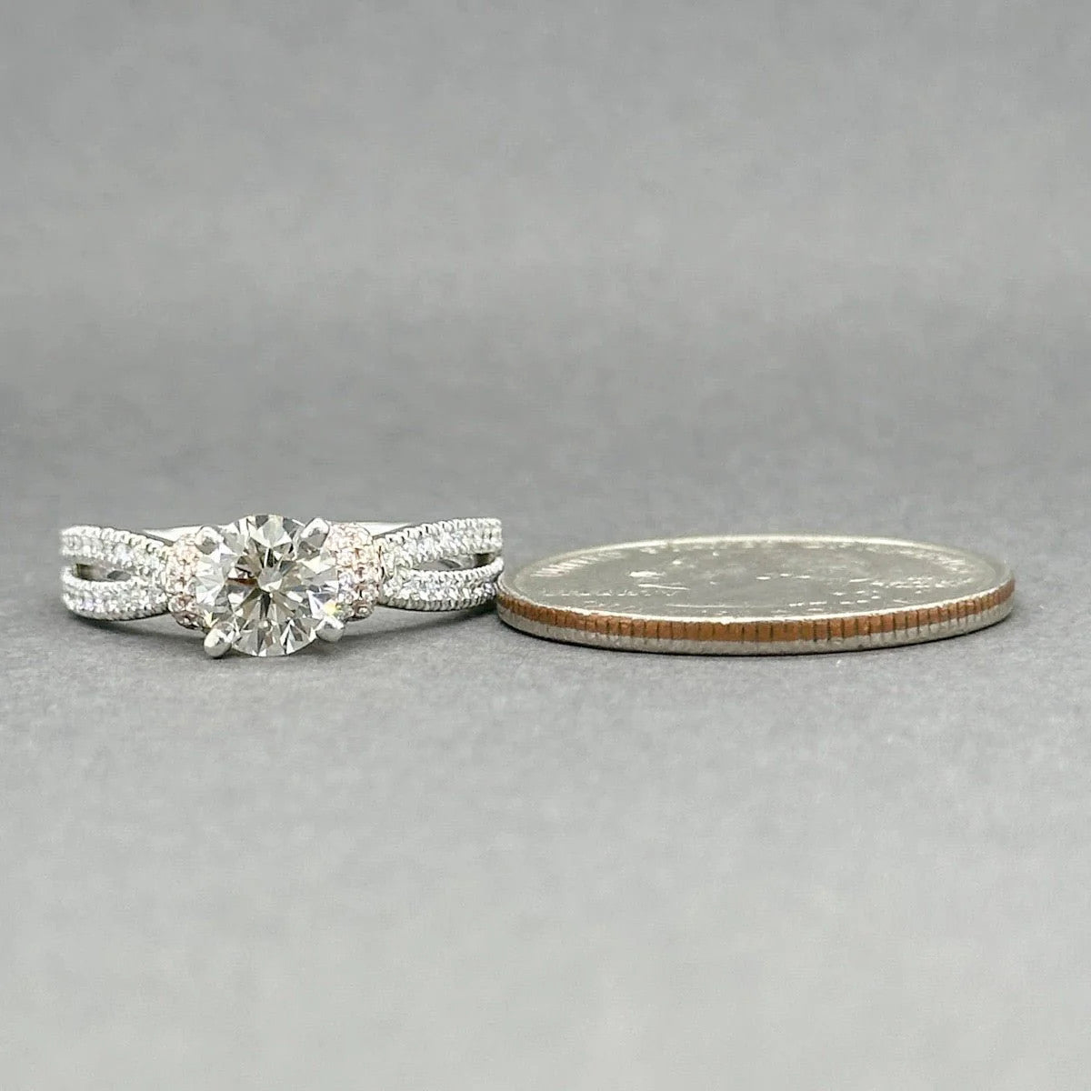 0.95ct Round Brilliant Diamond Engagement Ring — GIA Certified, 14k Two-Tone Gold