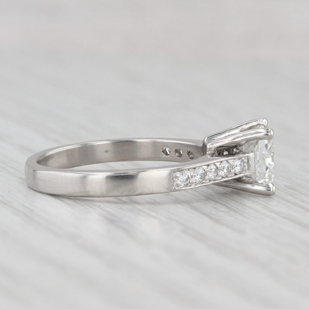 1.10ct Rectangular Modified Brilliant Diamond Engagement Ring — GIA Certified, Platinum