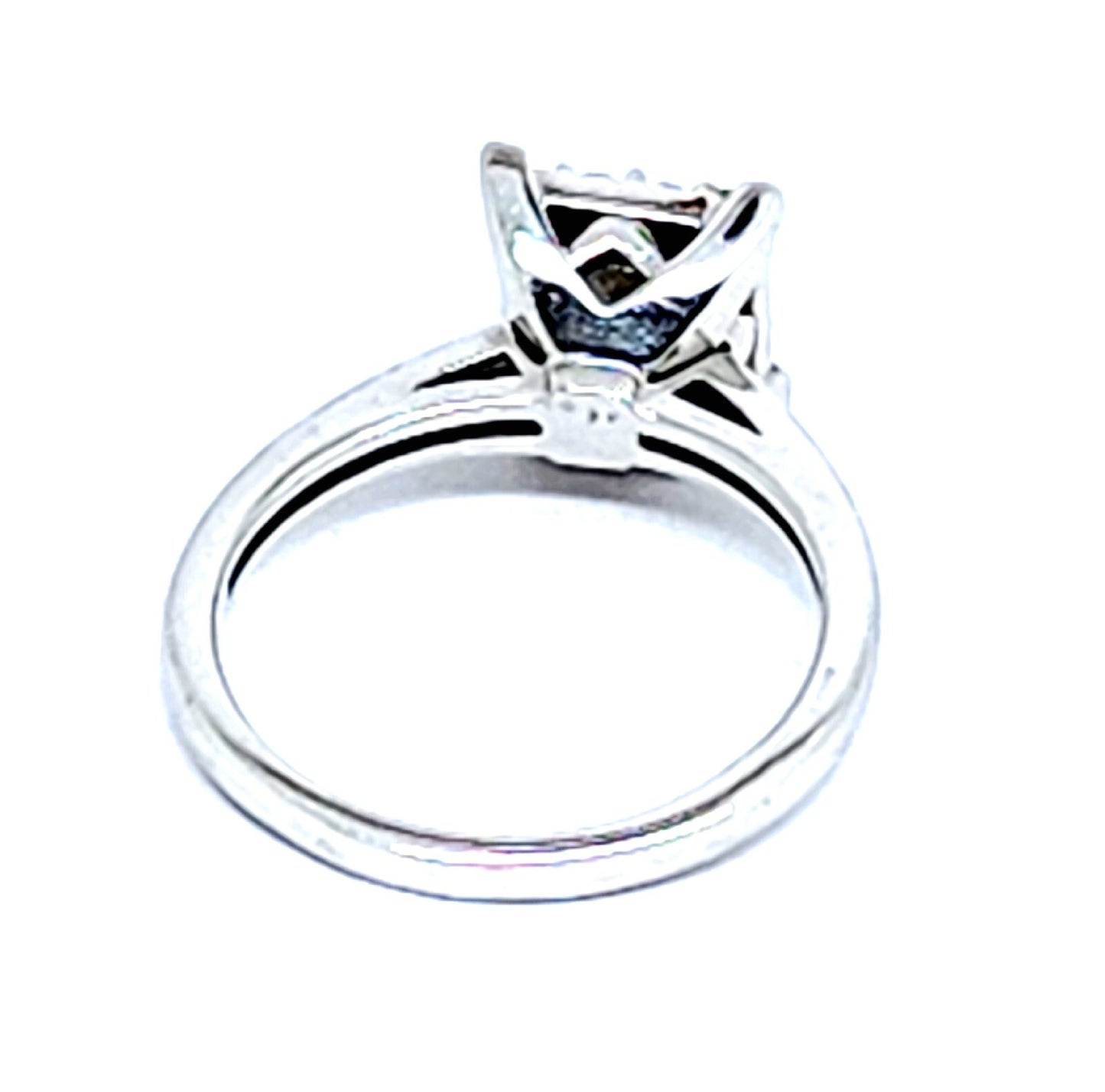 0.50ct Square Modified Brilliant Diamond Halo Ring — GIA Certified, 14k White Gold