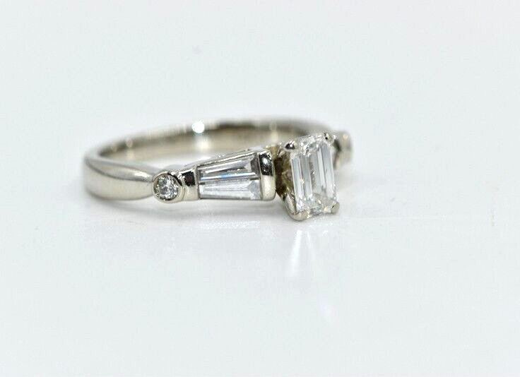 0.51ct Emerald Diamond Solitaire Ring — GIA Certified, 14k White Gold