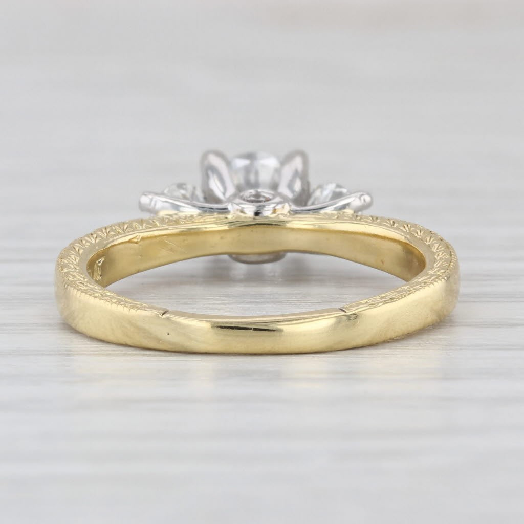 0.74ct Round Brilliant Diamond 3-Stone Engagement Ring — GIA Certified, 19k Gold & Platinum