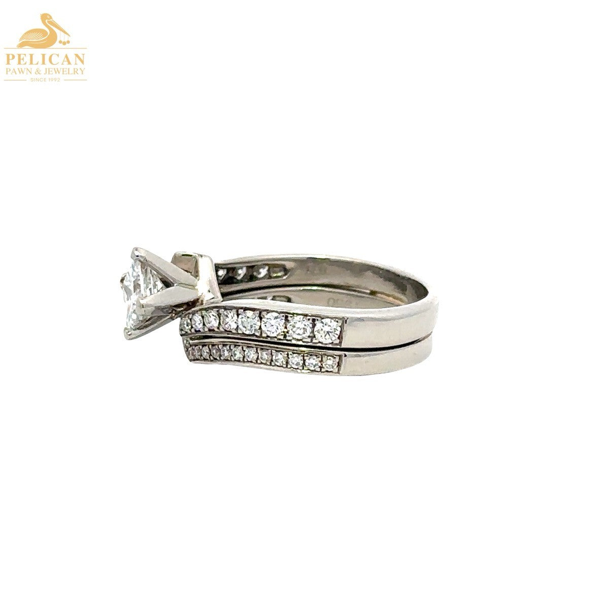 0.70ct Square Modified Brilliant Diamond Bypass Ring — GIA Certified, Platinum