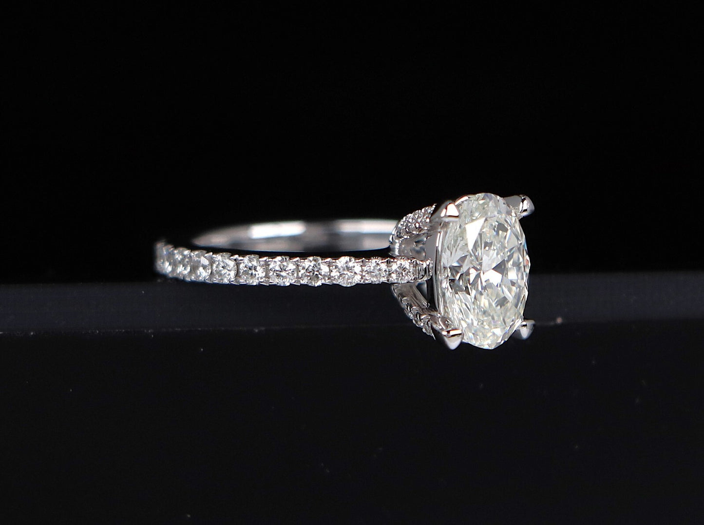 1.51ct Oval Brilliant Diamond Engagement Ring — GIA Certified, 14k White Gold