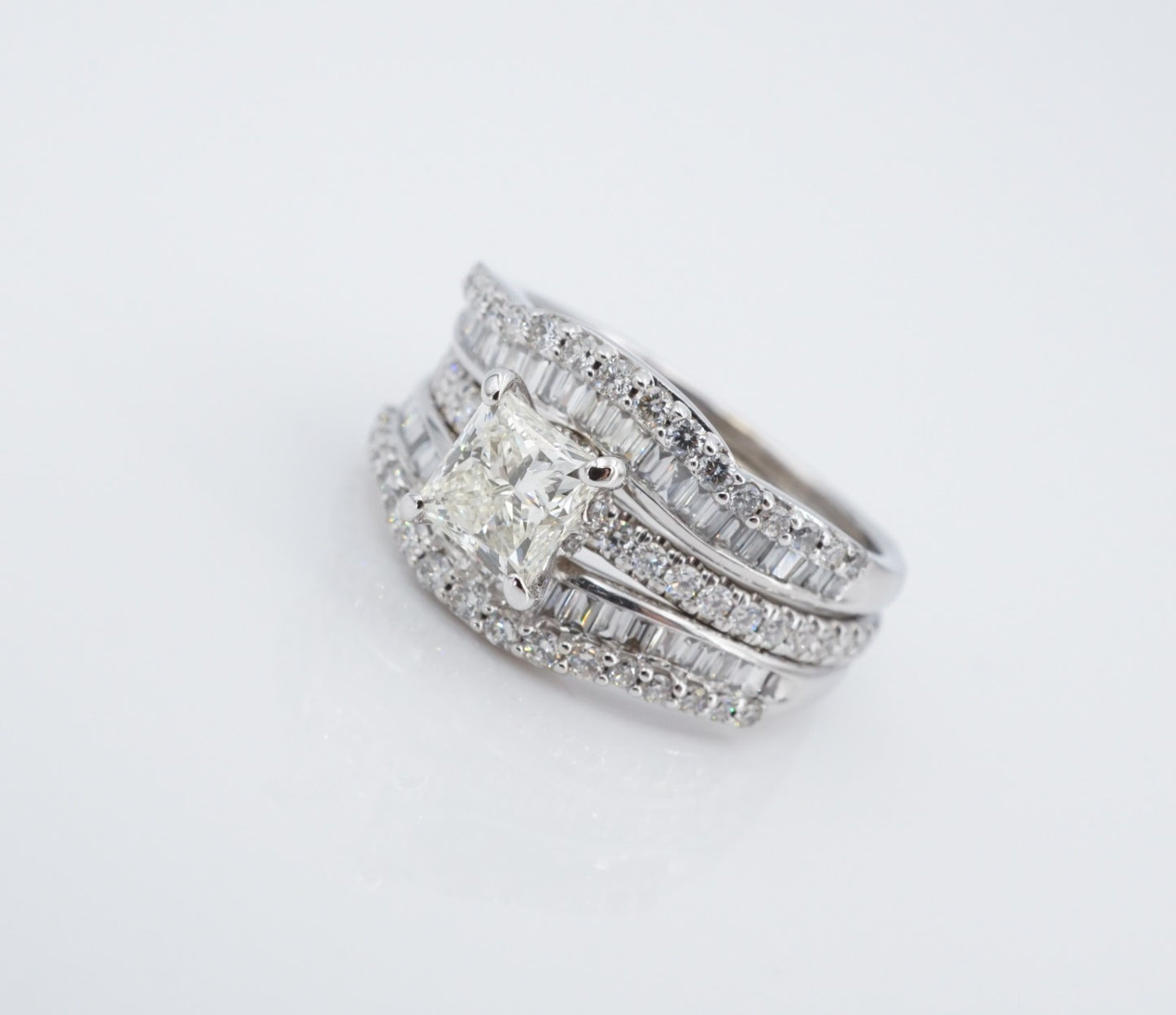 1.01ct Square Modified Brilliant Diamond Engagement Ring — GIA Certified, 14k White Gold