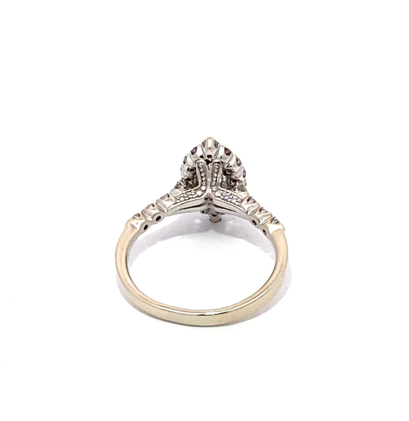 0.76ct Marquise Diamond Halo Engagement Ring — GIA Certified, 14k White Gold
