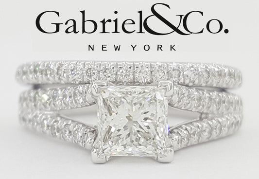 1.00ct Square Modified Brilliant Diamond Engagement Ring — GIA Certified, 14k White Gold