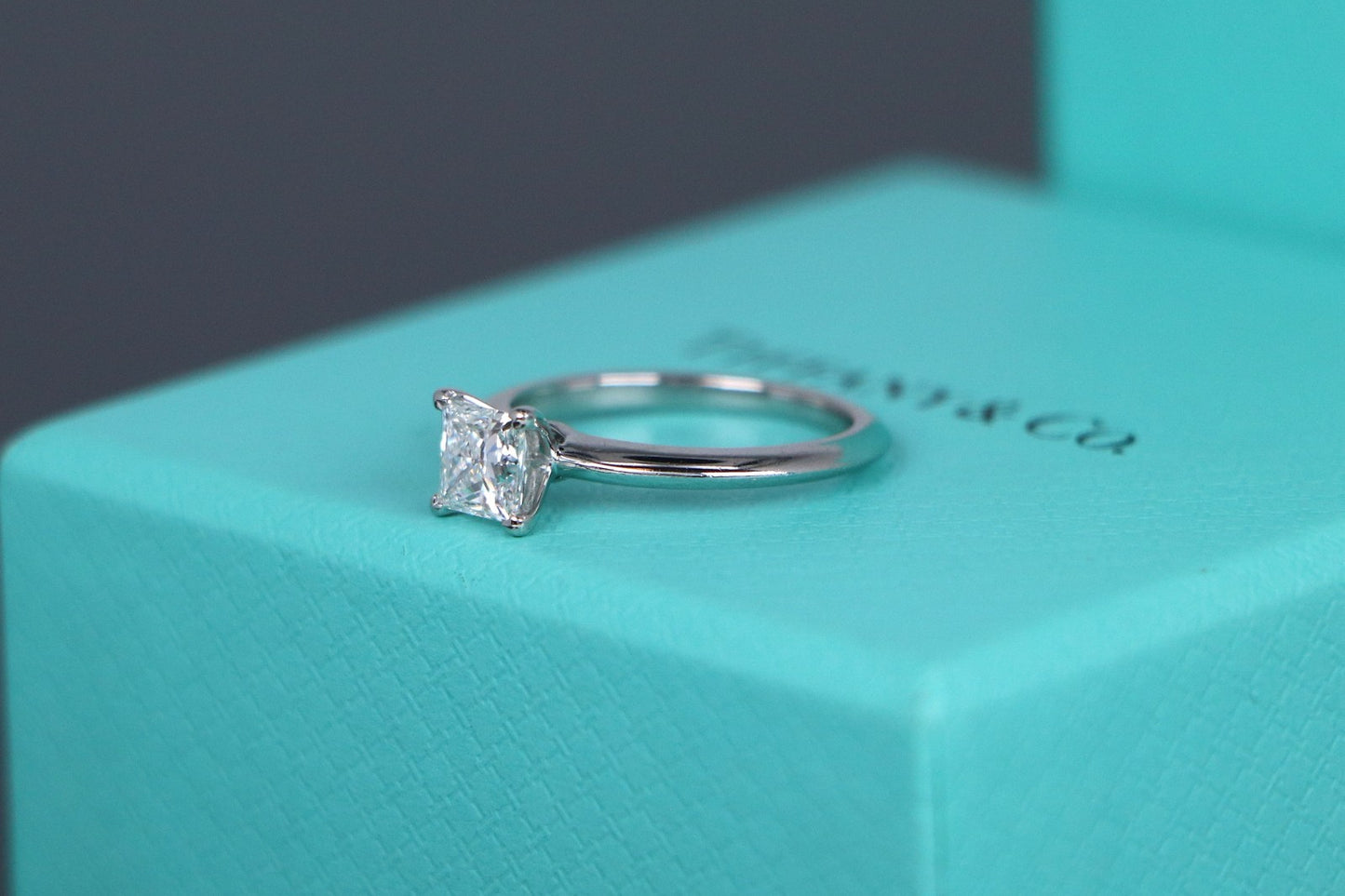 0.70ct Square Modified Brilliant Diamond Engagement Ring — GIA Certified, Platinum