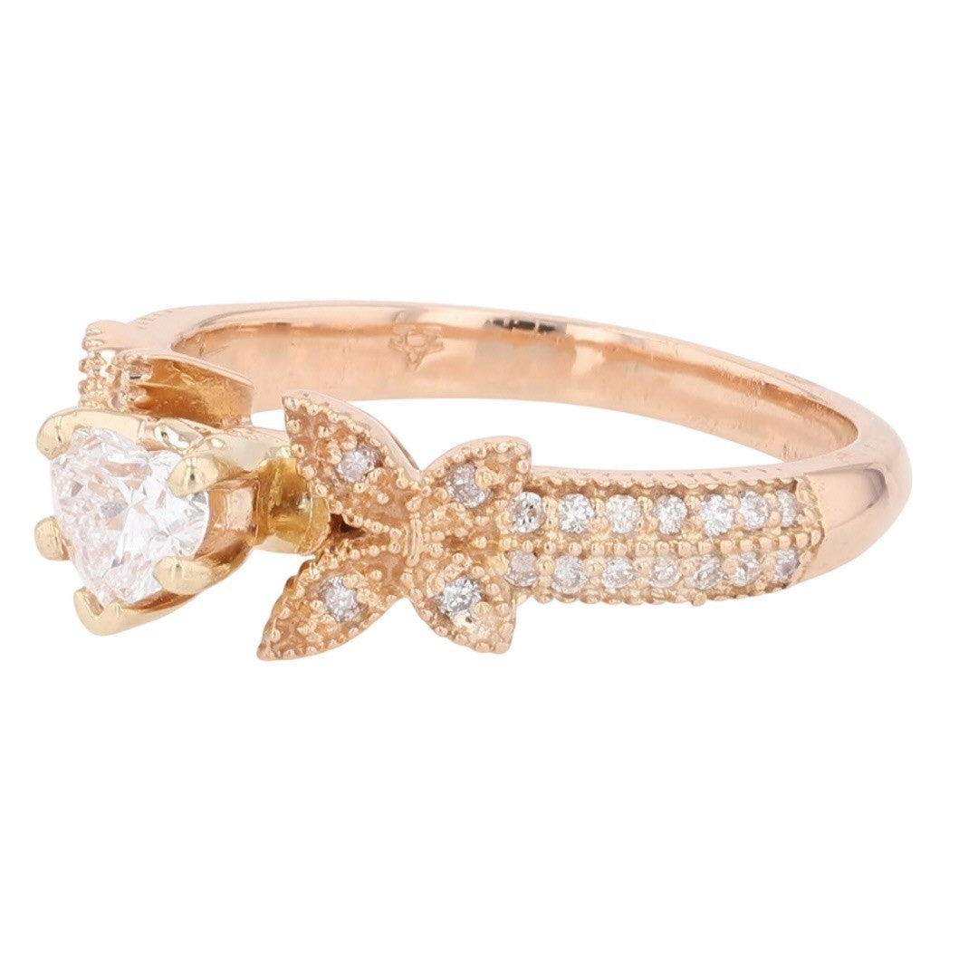 0.32ct Heart Brilliant Diamond Engagement Ring — GIA Certified, 18k Rose Gold
