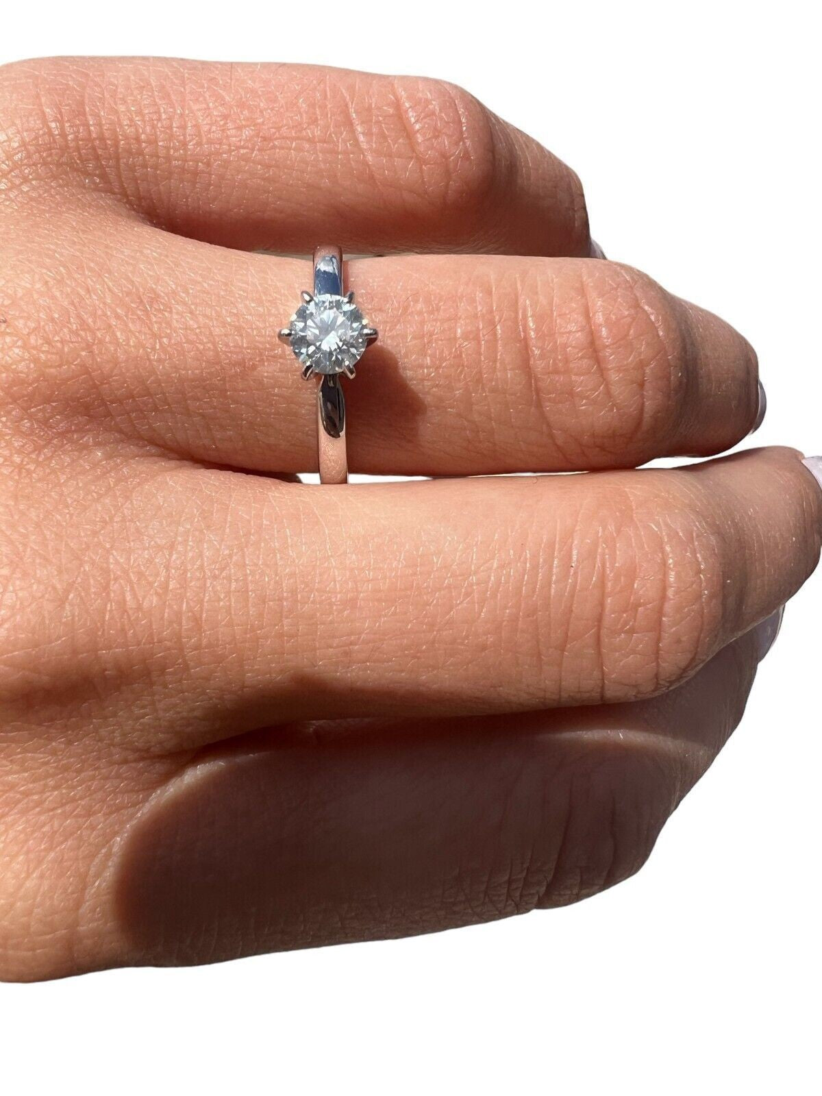 0.50ct Round Brilliant Diamond Solitaire Ring — GIA Certified, 14k White Gold