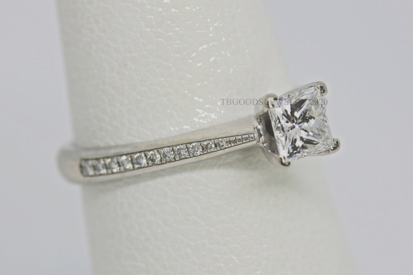 0.50ct Princess Diamond Solitaire Engagement Ring — GIA Certified, 18k White Gold